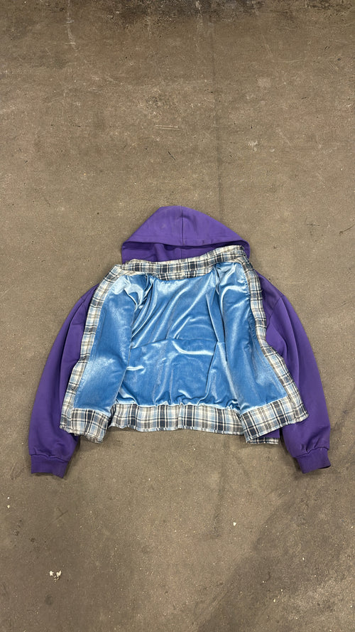 STAY HAPPY FLANNEL ZIP UP